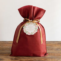 ヘッズ 不織布リボン付ギフトバッグーM/エンジ 100枚（10枚×10セット）