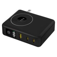 磁気研究所 ACプラグ付PD65W対応モバイルバッテリー ワイヤレス充電機能付き ブラック HD2-MBACPD65W10TGBK 1個
