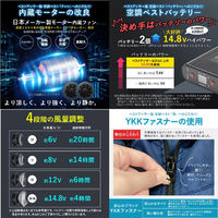 ベスト・アンサー aut-061-nv-3l 空調作業服 半袖 ネイビー 3Lサイズ フルセット 1セット（直送品）