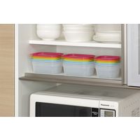 イノマタ化学 保存容器 楽ちんパックスクエア630mL4色組 P/OR/G/BU 9812 1組(4個)