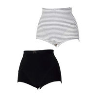 ピジョン 産後 おなか+ヒップすっきりショーツ グレー&ブラック M 2枚組 166081 1箱(2枚入)（直送品）