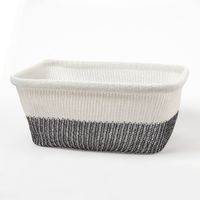 ニットメッシュバスケット（角） ブラック 1セット（1個×2） LAKOLE/ラコレ