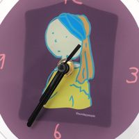 （世界の名作）ガラス時計 真珠の耳飾り LAKOLE/ラコレ