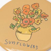 （世界の名作）缶バッジ ひまわり 1セット（1個×2） LAKOLE/ラコレ