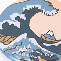 （世界の名作）缶バッジ 神奈川沖浪裏 1セット（1個×2） LAKOLE/ラコレ