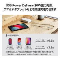モバイルバッテリー 大容量 20000mAh USB-C×2 最大 20W 白 DE-C52-20000WH エレコム 1個