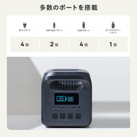 ポータブル電源 大容量 1229Wh リン酸鉄 バッテリー 急速充電 PD ブラック DE-PS1200PBK エレコム 1個（直送品）