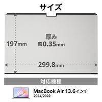 覗き見防止フィルター 【MacBook Air 13.6インチ M3 M2】 着脱簡単 EFWMPA1322PFM エレコム 1個（直送品）