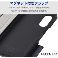 arrows We2 ケース レザー 手帳型 衝撃吸収 超軽量 薄型 ネイビー PM-F241PLFUNV エレコム 1個