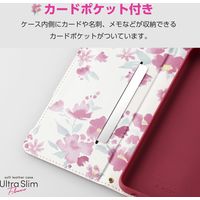 arrows We2 ケース レザー 手帳型 超軽量 薄型 花柄 ディープピンク PM-F241PLFUJPND エレコム 1個