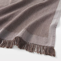 無印良品 インド綿 マルチクロス フリンジ ブラウン 約50×50cm 1セット（1枚×2） 良品計画