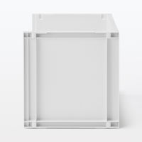 無印良品 再生ポリプロピレン入り 収納ラック 大 ホワイトグレー 約幅37×奥行26×高さ26cm 1セット（1個×4） 良品計画