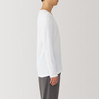 【メンズ】無印良品 紳士 あったか綿 Vネック長袖Tシャツ 紳士S 白 良品計画