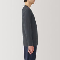 【メンズ】無印良品 紳士 あったか綿 クルーネック長袖Tシャツ 紳士S ダークグレー 良品計画