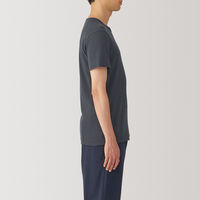 【メンズ】無印良品 紳士 あったか綿 クルーネック半袖Tシャツ 紳士S ダークグレー 良品計画