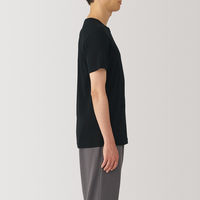 【メンズ】無印良品 紳士 あったか綿 クルーネック半袖Tシャツ 紳士XL 黒 良品計画