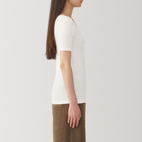 【レディース】無印良品 婦人 あったか綿 半袖Tシャツ 婦人S オフ白 良品計画