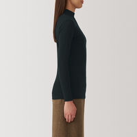 【レディース】無印良品 婦人 あったか綿 ハイネック長袖Tシャツ 婦人S 黒 良品計画