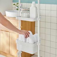 【アウトレット】平安伸銅工業 ランドリーラック 2段 収納 マットホワイト 1台