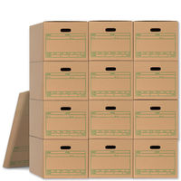 プラス 文書保存箱 ワンタッチストッカー D型フタ式 A4用 書類収納 ダンボール 20枚 40073（わけあり品）