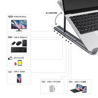 Vodaview 7 in 1 USB-C HUBスタンド折りたたみスタンド（6段階調整） 1台