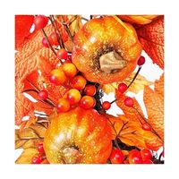 アズワン パンプキンリース 直径50cm 秋ハロウィン オレンジ 67-7115-67 1個（直送品）