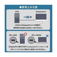 ホーリック Displayport→VGA変換ケーブル 10m DPVG100-741BB 1本 67-2507-90（直送品）