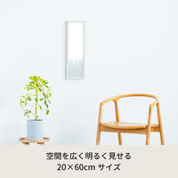 永井興産 deco ウォールミラー 幅200×奥行23×高さ600mm ホワイト NK-221WH-4 1セット(4枚入)（直送品）