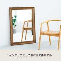 永井興産 L型フレームウォールミラー 幅730×奥行40×高さ1030mm アンティークブラウン NK-19ABR 1枚（直送品）