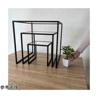 アズワン スチール脚コの字ディスプレイ ブラック 30cm角 68-0588-70 1個（直送品）