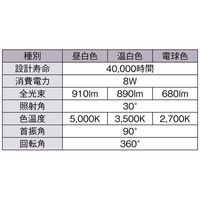 アズワン 配線ダクト用スポットライト 温白色 DSLー4780AW 68-0588-49 1個（直送品）