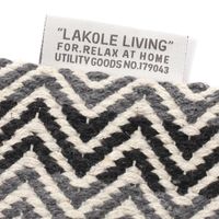 ヘリンボーンクッションカバー ブラック LAKOLE/ラコレ