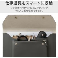 パソコンケース 14インチ レザー スリム PCケース フロントポケット付 ブラック BM-IBEM01BK-IL エレコム 1個