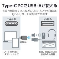 Type-C変換アダプタ (A to C) USB2.0 OTG対応 タブレット ブラック M-AFCMADBK エレコム 1個