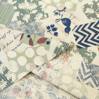 Modern Field モダンフィールド 綿麻プリント パッチワーク風 プリント生地 ネイビー 巾約108cm×6mカット IBK9920（直送品）