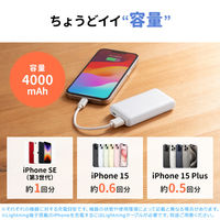 サンワサプライ モバイルバッテリー(4000mAh) BTL-RDC35W 1個