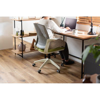 東谷 ROOM ESSENCE クレコ オフィスチェア グリーン×ホワイト OFC-50GRW 1台（直送品）