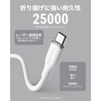 VOLTME USB充電ケーブル 1.8m USB Type-C[オス] - USB-C[オス] 60W シリコン製 ホワイト