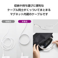 タイプCケーブル (USB-C to C) 1.5m PD 100W 磁石 白 MPA-CC5PMG15WH エレコム 1個