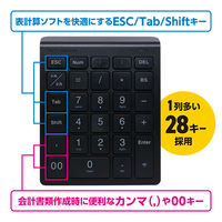 ナカバヤシ 2.4GHz接続ワイヤレステンキー TEN24G03/BK 1個