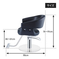 SEVEN BEAUTY (セブンビューティー) スタイリングチェア MILANO ブラック 44639 1台（直送品）