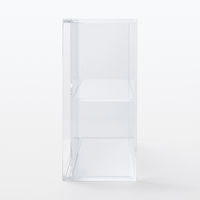 無印良品 アクリルコレクションスタンド引き扉付き 小 約幅25.2×奥行8.4×高さ18.4cm 1セット（1個×2） 良品計画