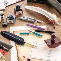 エルバン 羽ペン ニブ付 ホワイト hb23201s 1本