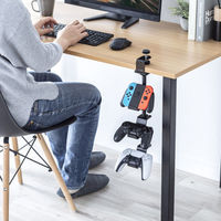 サンワサプライ  クランプ付きゲームコントローラースタンド（ヘッドフォンホルダー付・ブラック） JY-STN2BK（直送品）