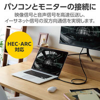 HDMI ケーブル 1m プレミアムハイスピード 4K 60Hz ブラック CAC-HDP10BK2 エレコム 1個