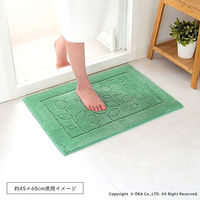 オカ 乾度良好ファイン バスマット 抗菌防臭 吸水 速乾 45×60cm ブルー 65377 1枚