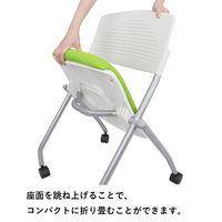 【軒先渡し】ナカバヤシ 平行スタッキングチェア キャスター付き ブルー NCH-PT002WBL 1脚（直送品）