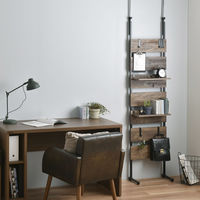 佐藤産業 WALF ウォルフ ウォールシェルフ 幅450×奥行245×高さ1960～2540mm ブラウン WA240-45 BR 1台（直送品）