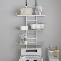 佐藤産業 WALF ウォルフ 洗濯機ラック 幅615×奥行270×高さ2070～2670mm ホワイト WS270-50 WH 1台（直送品）