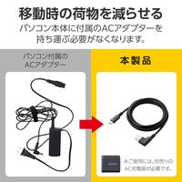 エレコム ノートPC用充電ケーブル タイプC to DC角コネクタ 100W 2m DC-PDLE20BK 1個